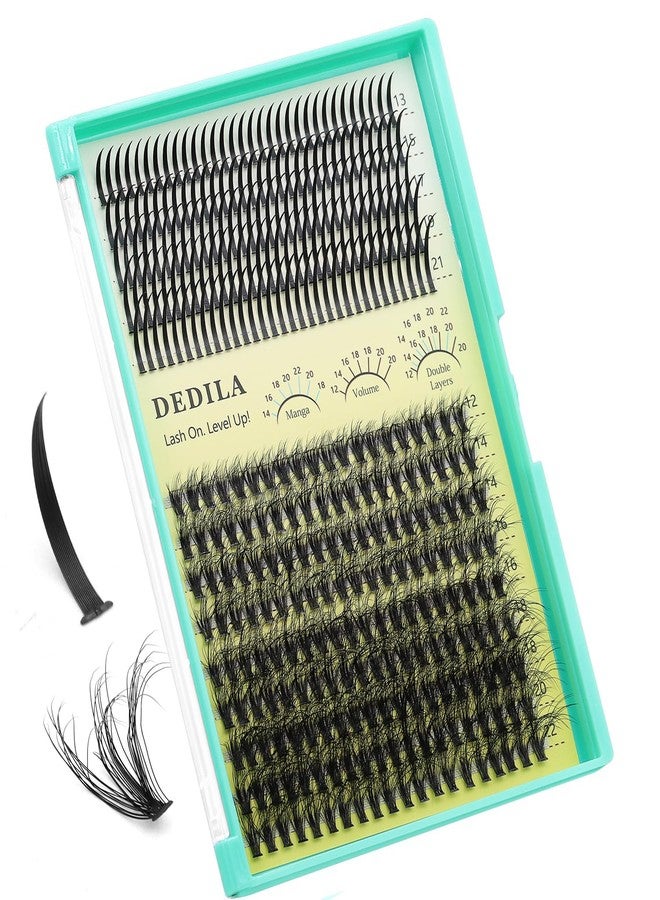 Dedila Lashes Extensions Natural Long Spiky and 30D Fluffier Lash Cluster D Curl Mixed 12-22mm Individual False Eyelashes DIY Lashes (30D+Spiky) - Image 1